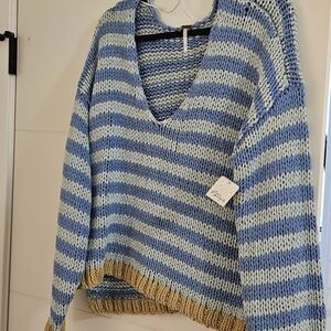 Free People Portland Pullover/Blue Lake